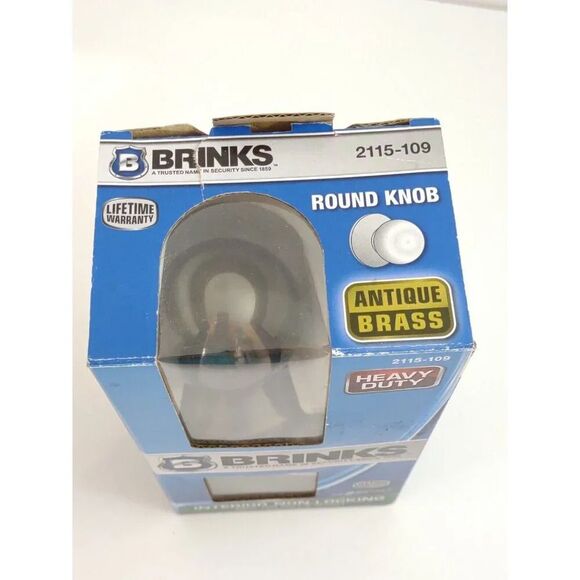 Brinks Interior Doorknob Non-locking 2115-109 Closet Locking Antique Brass New - Picture 5 of 12